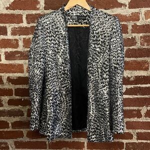 Zara sequin mid length jacket shoulder pads